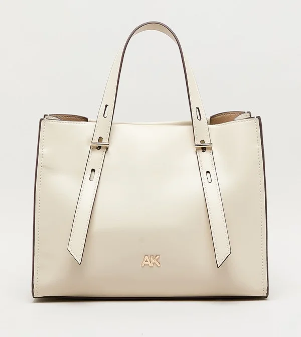 ANNE KLEIN Anne Klein Monogram Pu Zip Closure Tote Bag